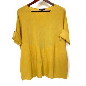 Repeat Women’s Mustard Short Sleeve Top, Size L